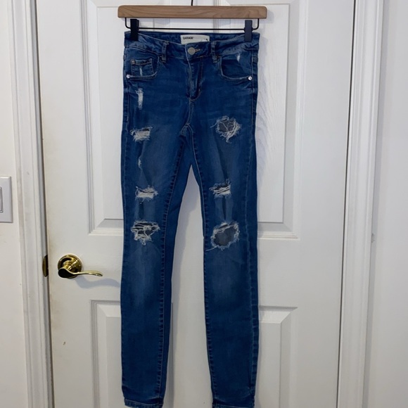 Garage Denim - Lot of 2 Garage High Waist Junior’s Jeans Size 1 Ripped Distressed